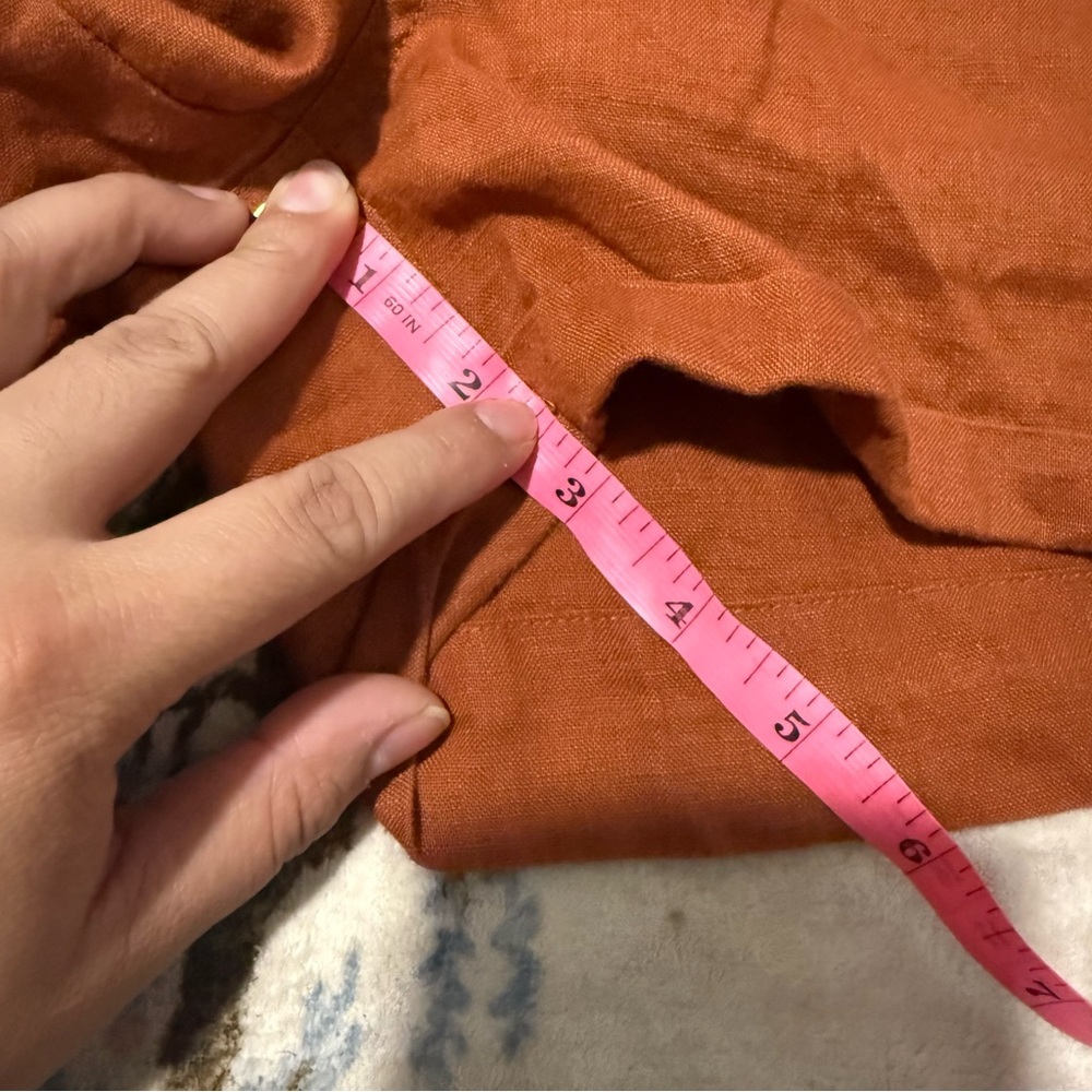 Nicole Miller Rust Orange Overalls Size S 100% linen - Picture 4 of 6